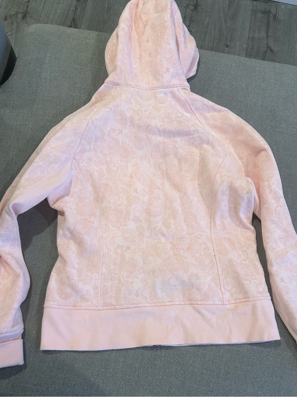 Lululemon Pink Paisley Scuba Full Zip Hoodie Jacket Size 12 - Picture 5 of 8